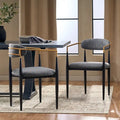 Chaises de salle à manger en fer rembourrées de tissu (lot de 2)