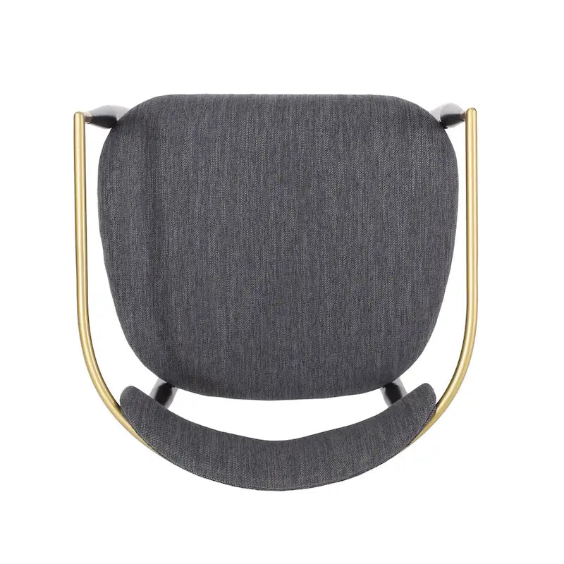 Chaises de salle à manger en fer rembourrées de tissu (lot de 2)