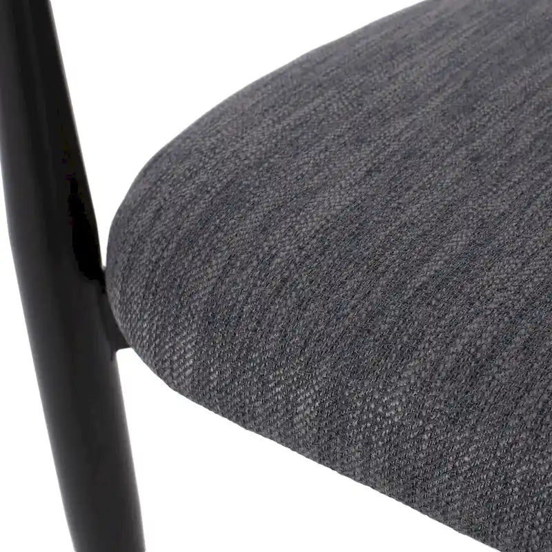 Chaises de salle à manger en fer rembourrées de tissu (lot de 2)