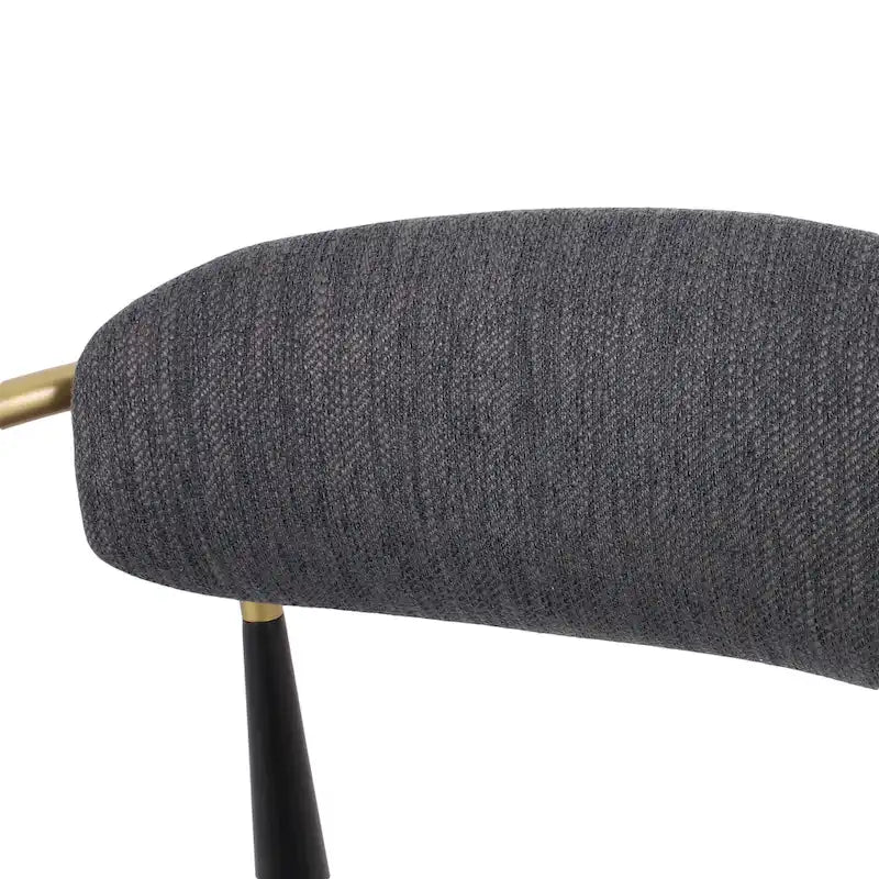 Chaises de salle à manger en fer rembourrées de tissu (lot de 2)