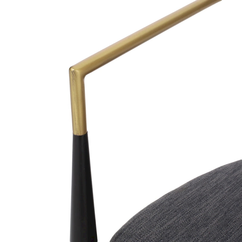 Chaises de salle à manger en fer rembourrées de tissu (lot de 2)