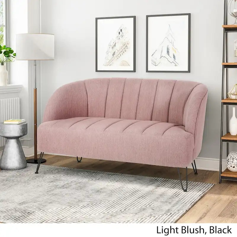 Causeuse en tissu moderne avec pieds épingle