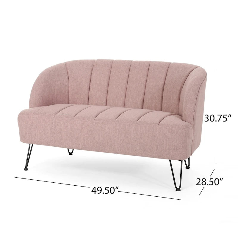 Causeuse en tissu moderne avec pieds épingle
