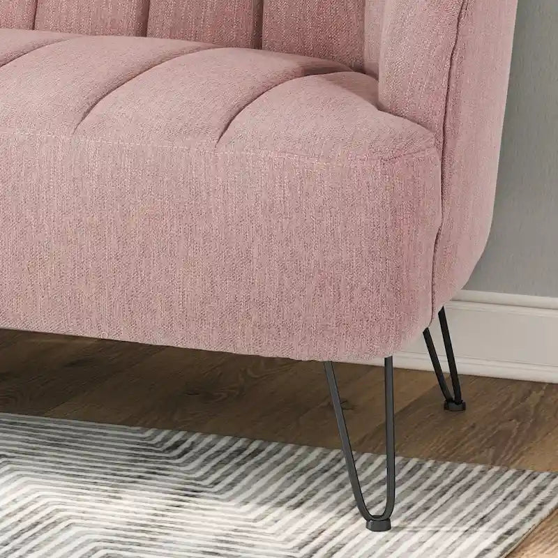 Causeuse en tissu moderne avec pieds épingle
