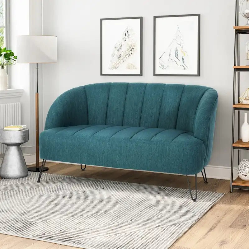 Causeuse en tissu moderne avec pieds épingle
