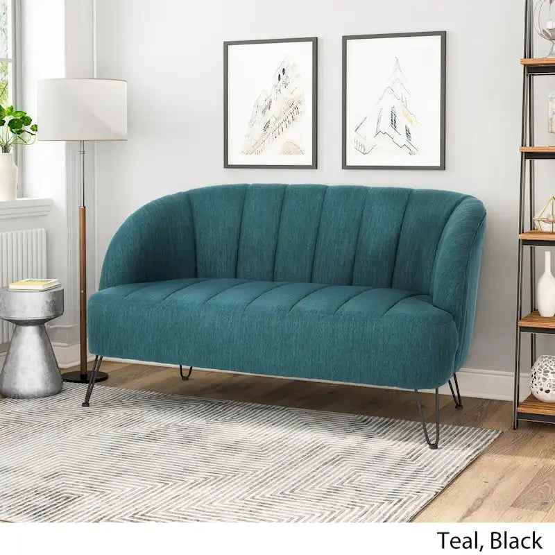 Causeuse en tissu moderne avec pieds épingle
