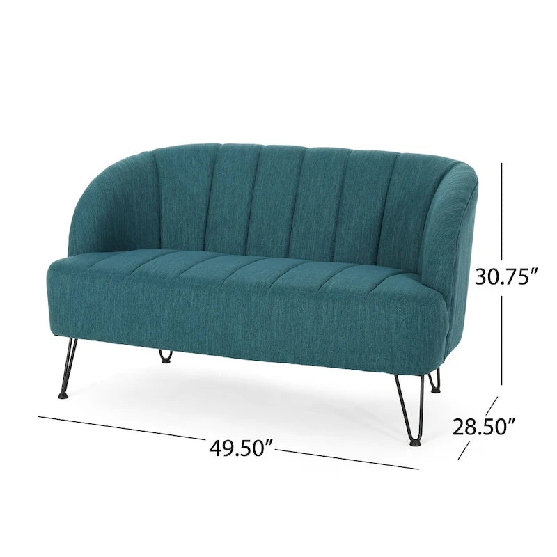 Causeuse en tissu moderne avec pieds épingle