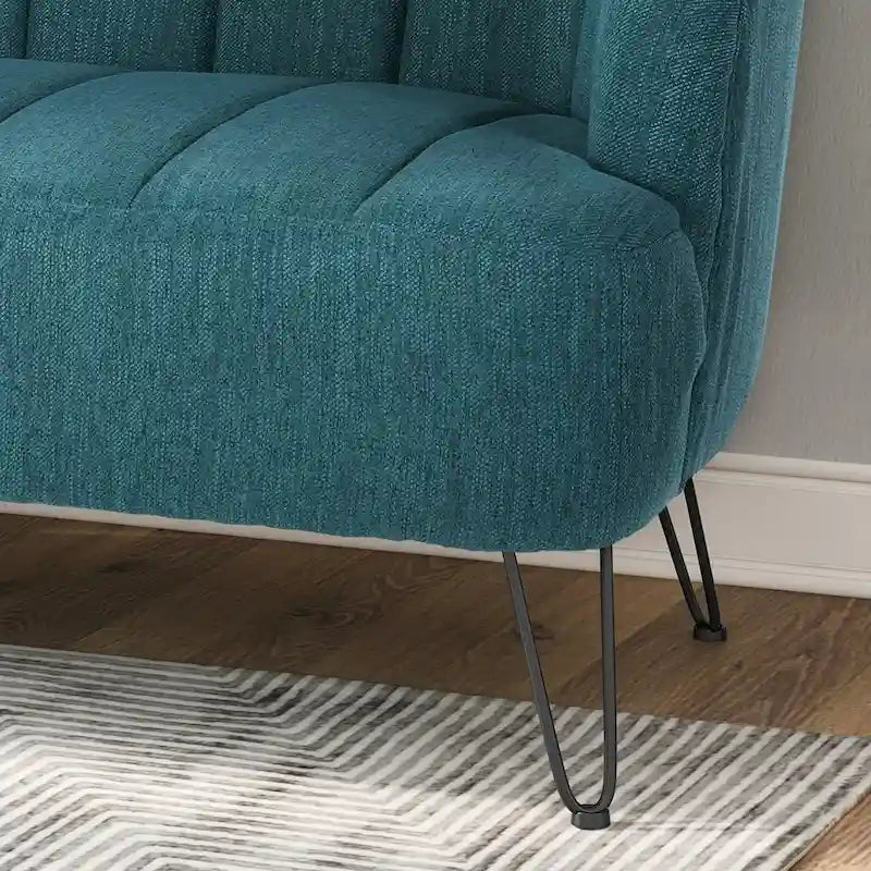 Causeuse en tissu moderne avec pieds épingle