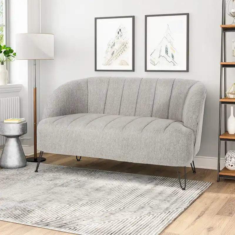 Causeuse en tissu moderne avec pieds épingle