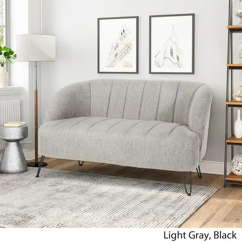 Causeuse en tissu moderne avec pieds épingle