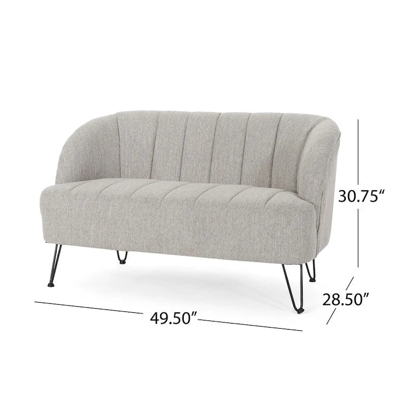 Causeuse en tissu moderne avec pieds épingle
