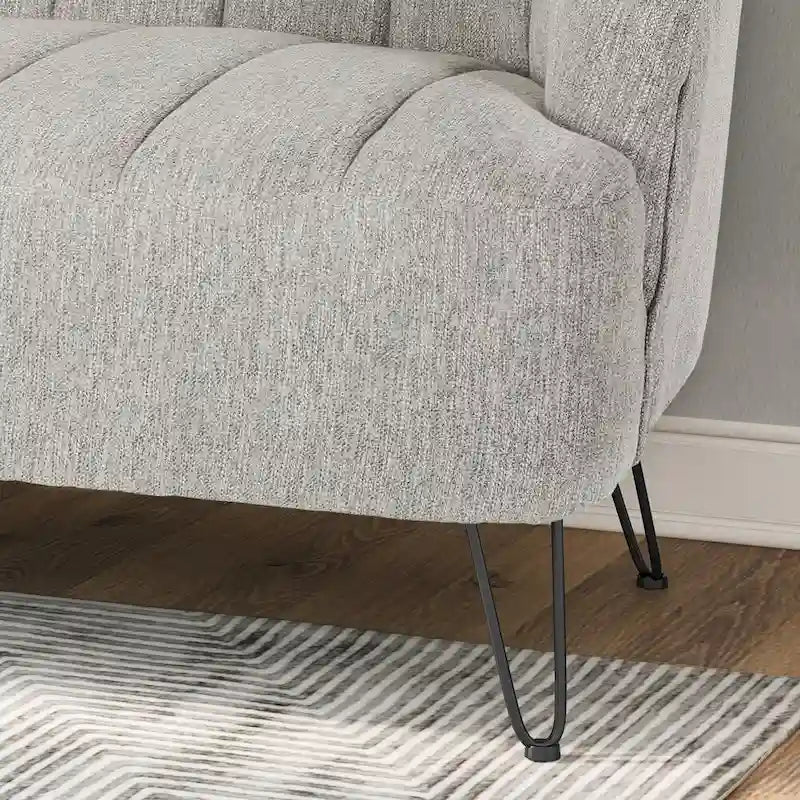 Causeuse en tissu moderne avec pieds épingle