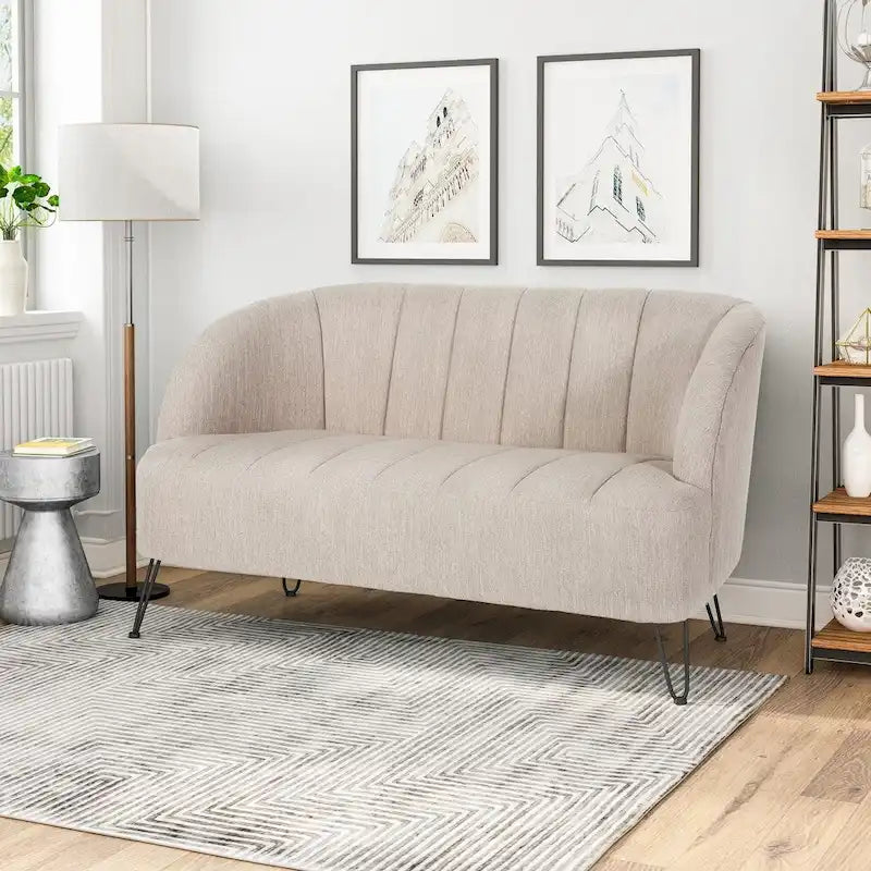 Causeuse en tissu moderne avec pieds épingle