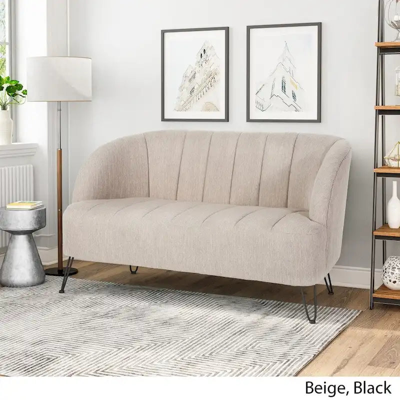 Causeuse en tissu moderne avec pieds épingle