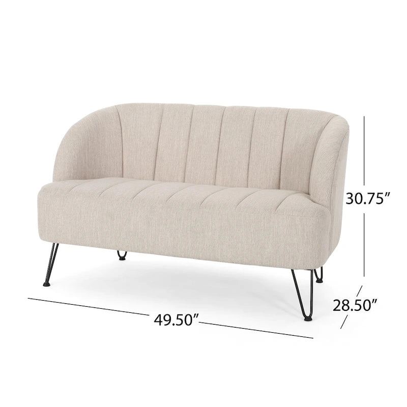 Causeuse en tissu moderne avec pieds épingle