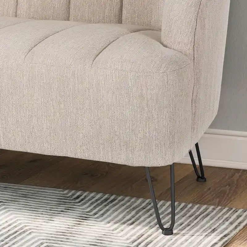 Causeuse en tissu moderne avec pieds épingle