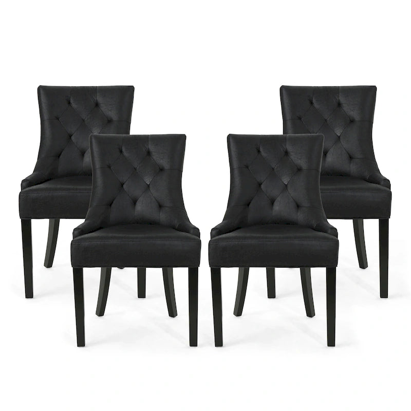 Chaise de salle à manger capitonnée contemporaine (lot de 4)