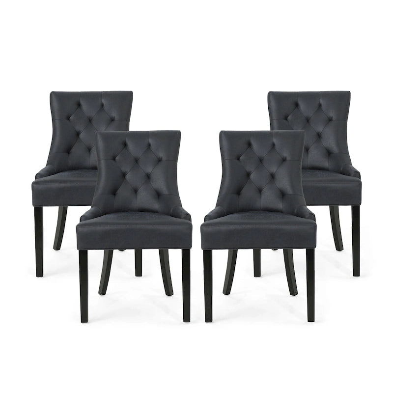 Chaise de salle à manger capitonnée contemporaine (lot de 4)
