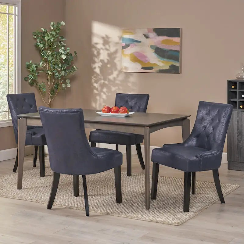 Chaise de salle à manger capitonnée contemporaine (lot de 4)