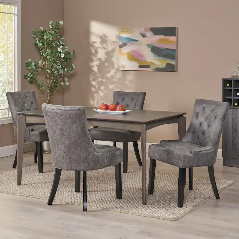 Chaise de salle à manger capitonnée contemporaine (lot de 4)