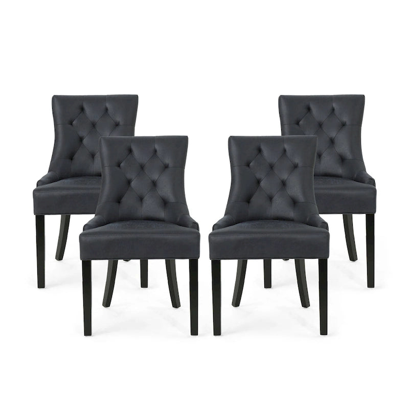 Chaise de salle à manger capitonnée contemporaine (lot de 4)