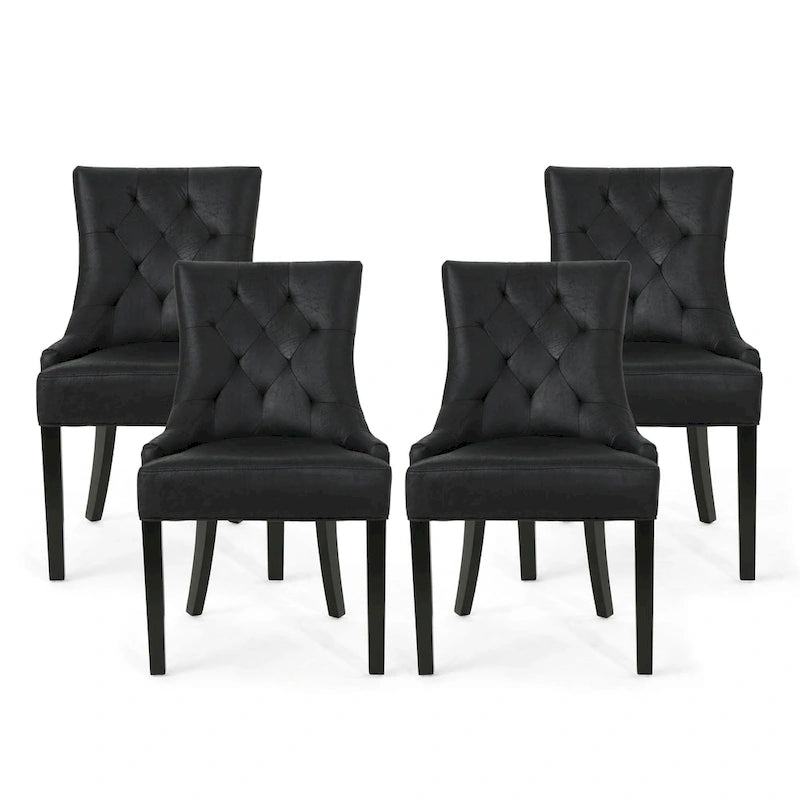 Chaise de salle à manger capitonnée contemporaine (lot de 4)