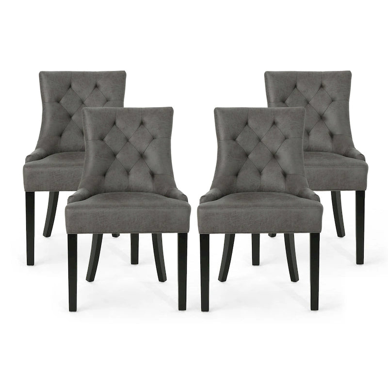 Chaise de salle à manger capitonnée contemporaine (lot de 4)