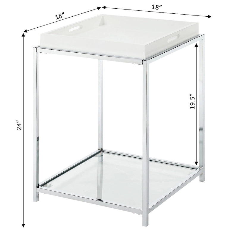 Table d'appoint avec étagère et plateaux amovibles