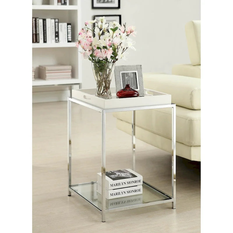 Table d'appoint avec étagère et plateaux amovibles