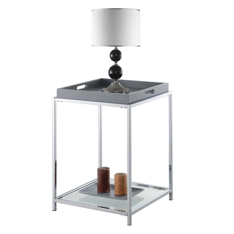 Table d'appoint avec étagère et plateaux amovibles