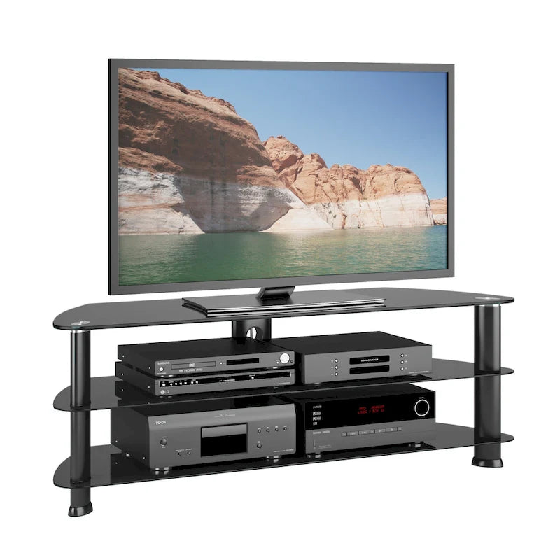 Meuble TV d'angle Satin Black, pour téléviseurs jusqu'à 65 pouces