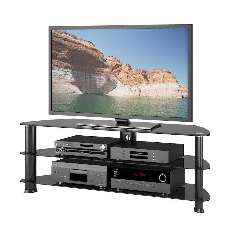 Meuble TV d'angle Satin Black, pour téléviseurs jusqu'à 65 pouces