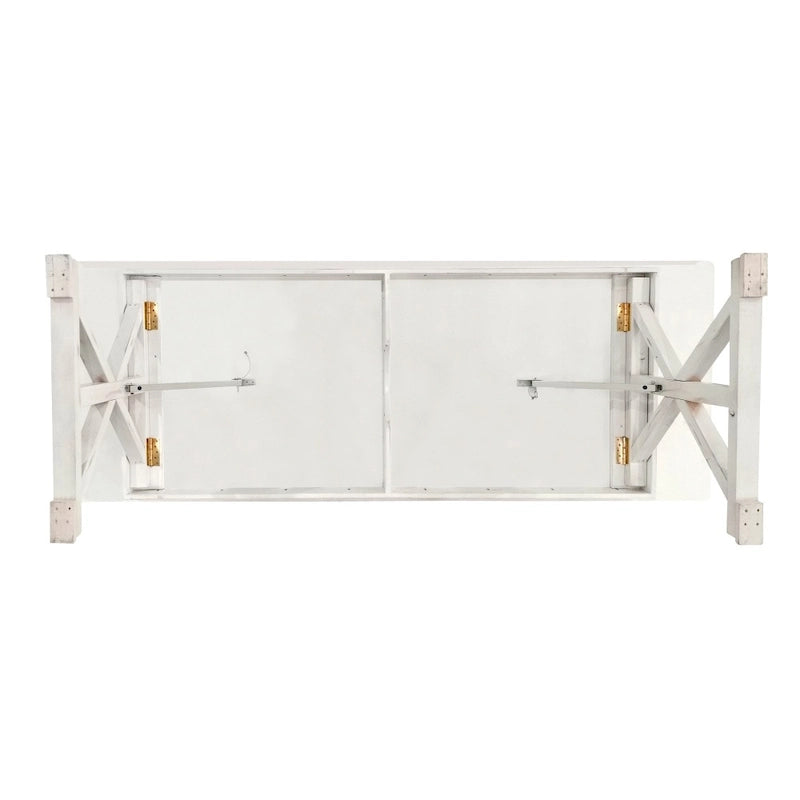 Table à manger pliante rectangulaire en pin massif antique et rustique, 9' x 40