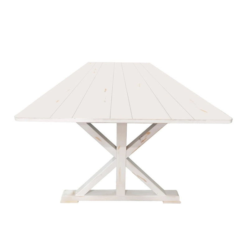 Table à manger pliante rectangulaire en pin massif antique et rustique, 9' x 40