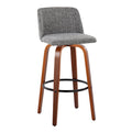Tabouret de bar fixe avec piètement en bois de noyer de 30 po (ensemble de 2)