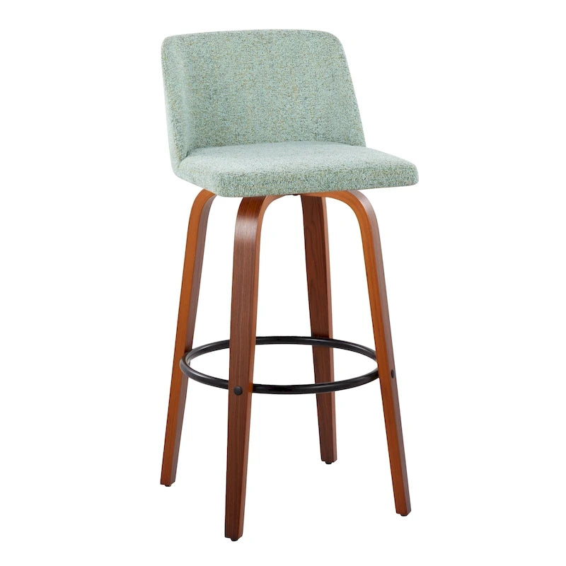 Tabouret de bar fixe avec piètement en bois de noyer de 30 po (ensemble de 2)