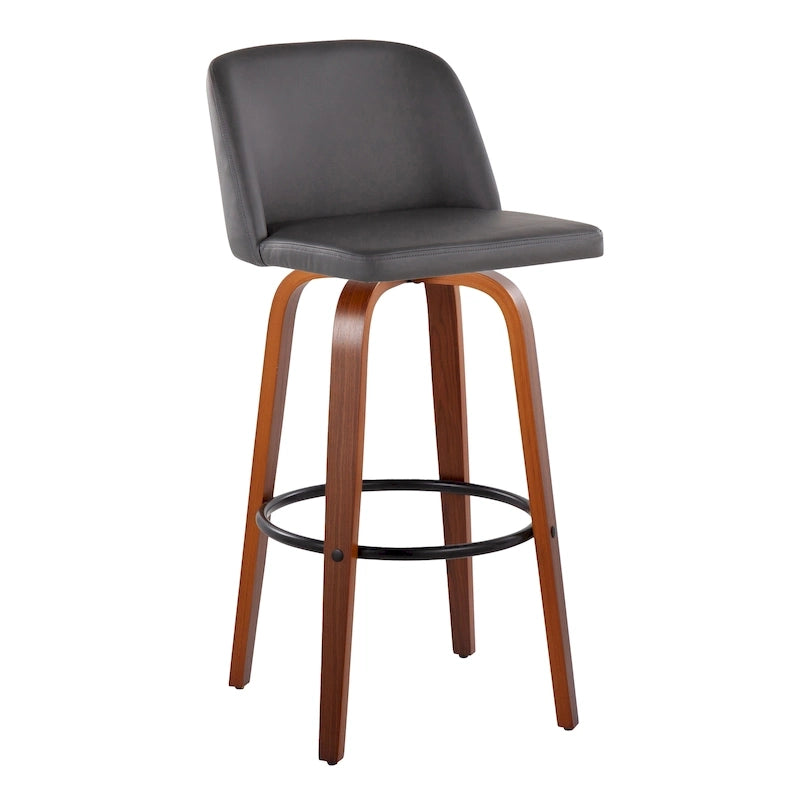 Tabouret de bar fixe avec piètement en bois de noyer de 30 po (ensemble de 2)
