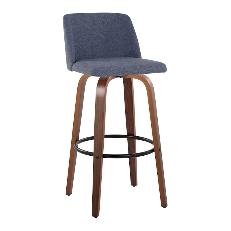 Tabouret de bar fixe avec piètement en bois de noyer de 30 po (ensemble de 2)