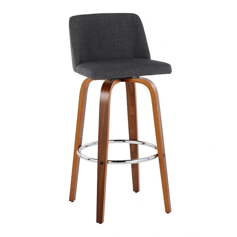 Tabouret de bar fixe avec piètement en bois de noyer de 30 po (ensemble de 2)