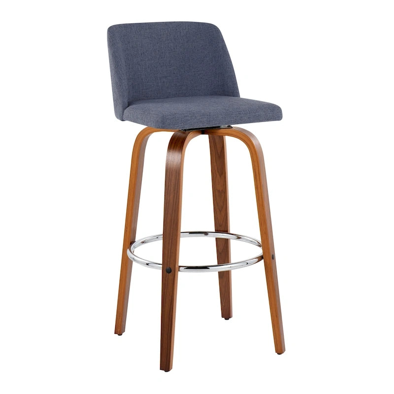 Tabouret de bar fixe avec piètement en bois de noyer de 30 po (ensemble de 2)