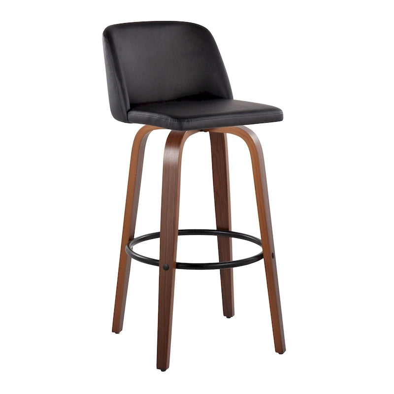 Tabouret de bar fixe avec piètement en bois de noyer de 30 po (ensemble de 2)