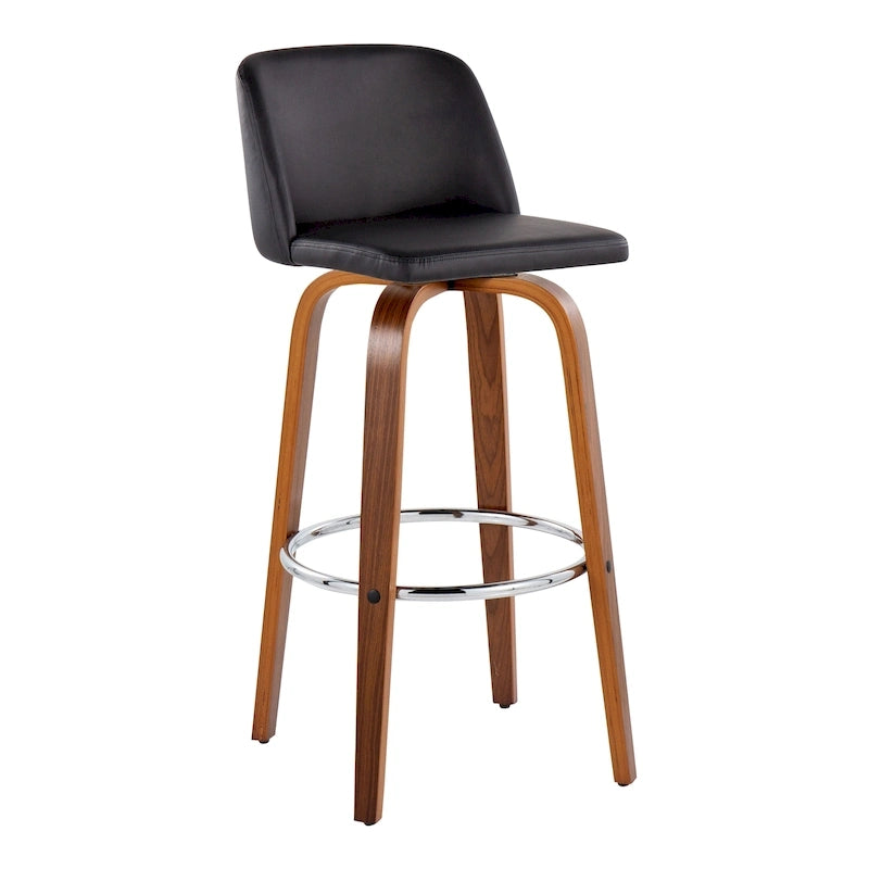 Tabouret de bar fixe avec piètement en bois de noyer de 30 po (ensemble de 2)