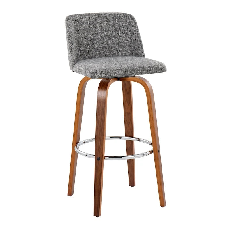 Tabouret de bar fixe avec piètement en bois de noyer de 30 po (ensemble de 2)