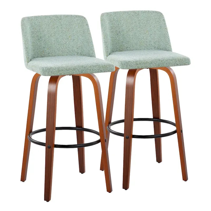 Tabouret de bar fixe avec piètement en bois de noyer de 30 po (ensemble de 2)