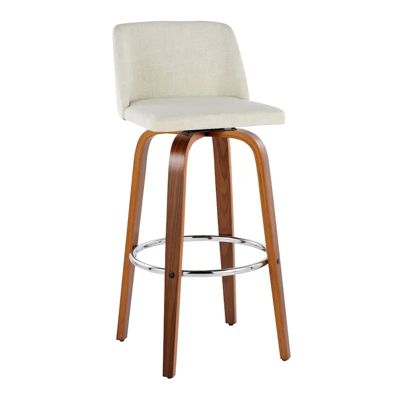 Tabouret de bar fixe avec piètement en bois de noyer de 30 po (ensemble de 2)