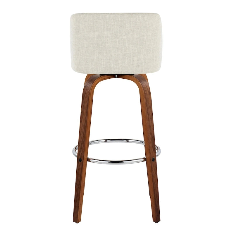 Tabouret de bar fixe avec piètement en bois de noyer de 30 po (ensemble de 2)