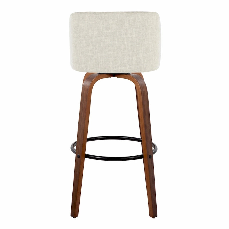 Tabouret de bar fixe avec piètement en bois de noyer de 30 po (ensemble de 2)