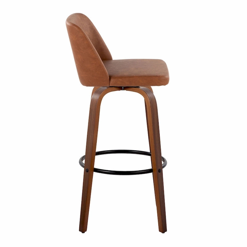 Tabouret de bar fixe avec piètement en bois de noyer de 30 po (ensemble de 2)