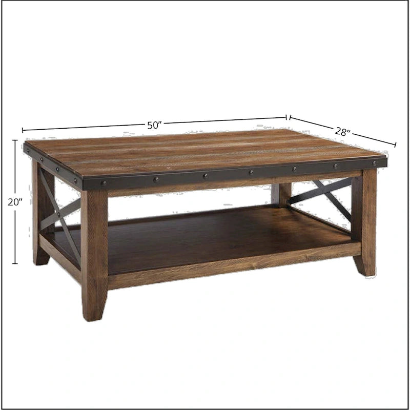 Table basse rustique marron