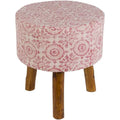 Tabouret en bois bohème rose